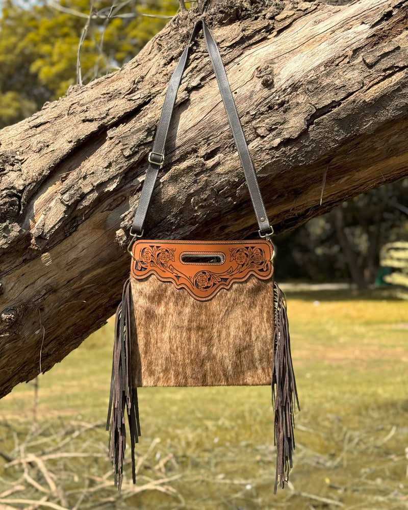 Cowhide Fringe Crossbody