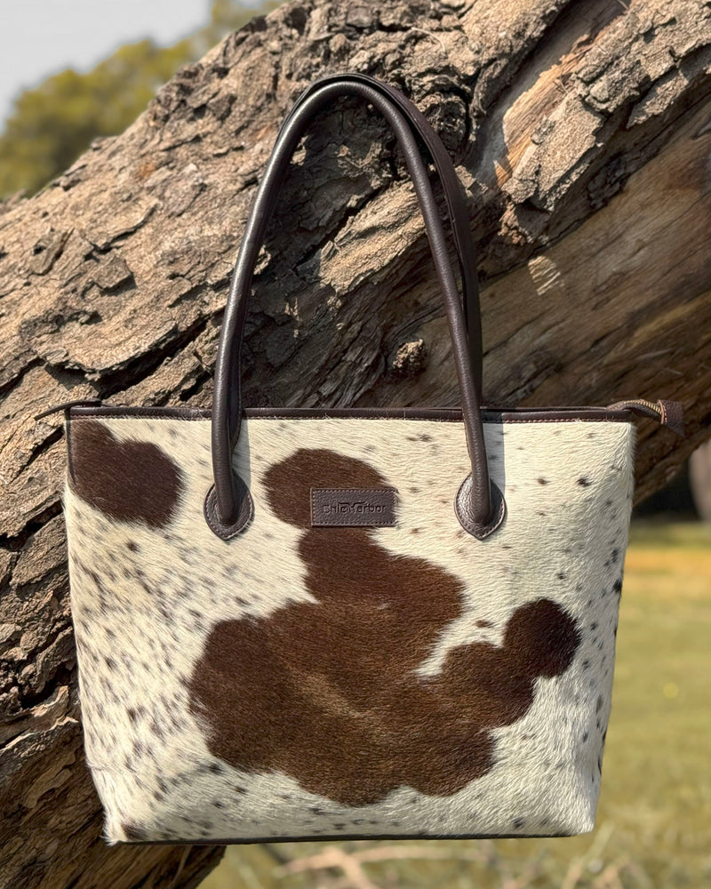 Premium Cowhide Tote — Genuine Leather Handbag