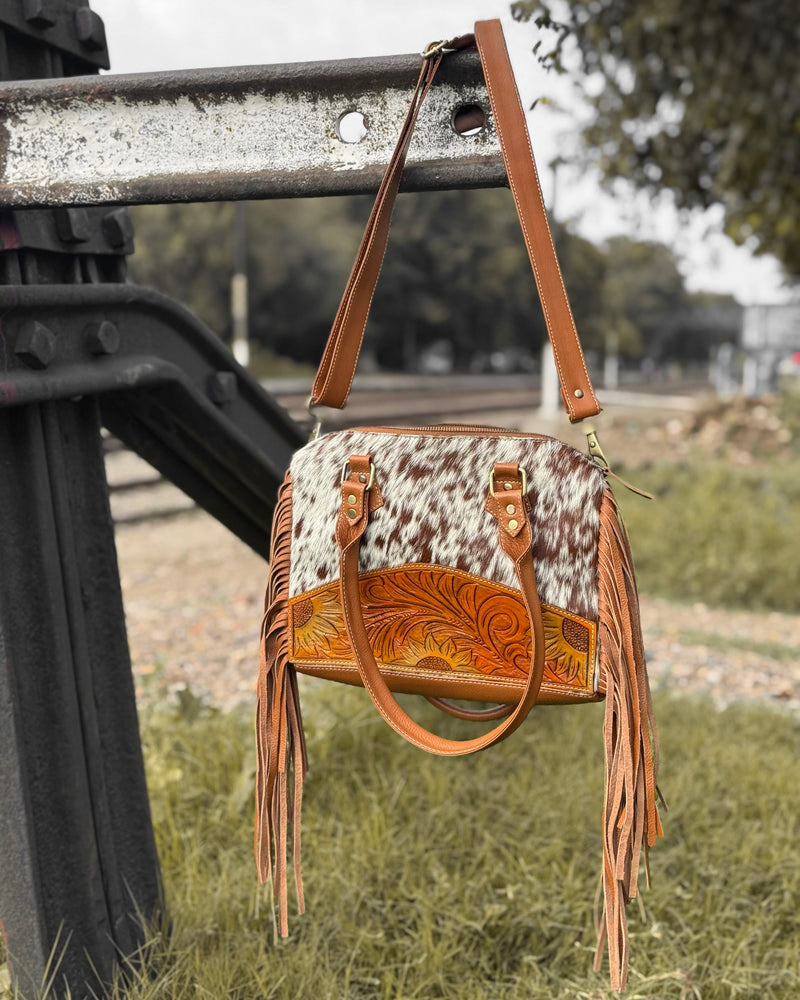 Western Style Cowhide Fringe Bag