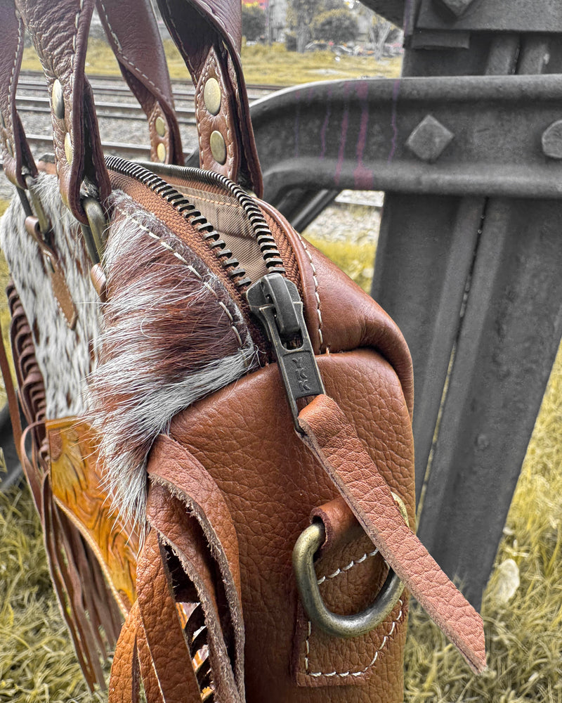 Western Style Cowhide Fringe Bag