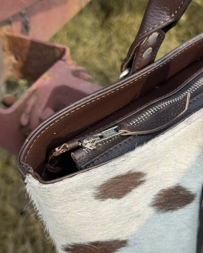 Burgundy Handcrafted Cowhide Tote