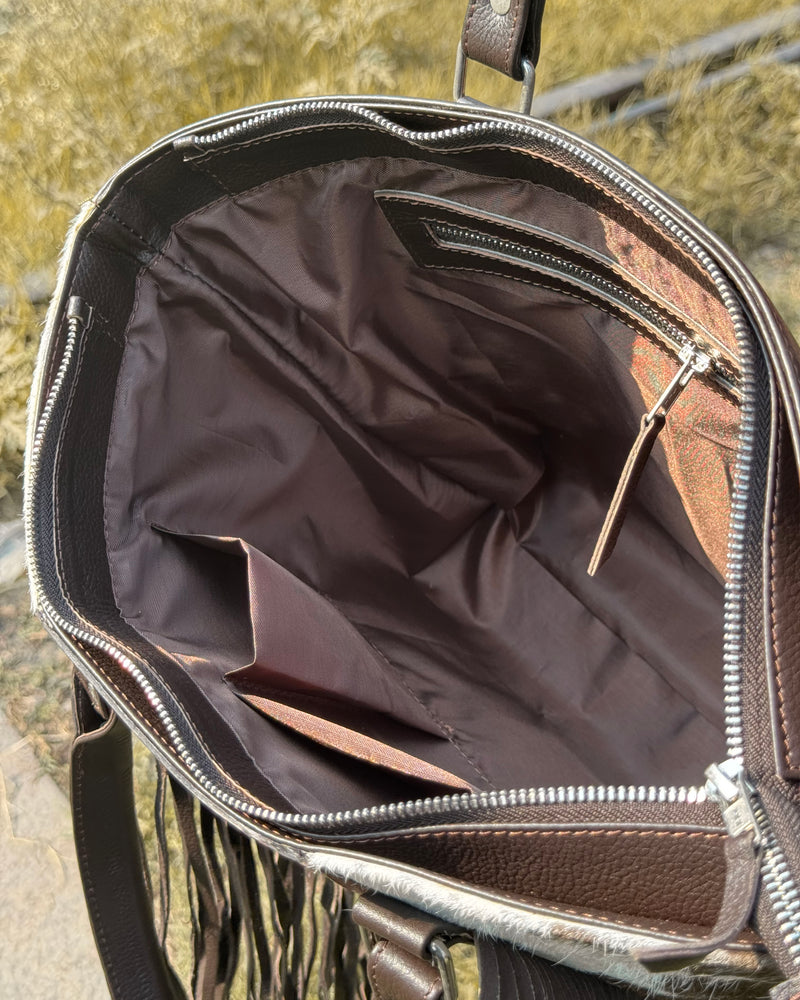 Burgundy Handcrafted Cowhide Tote