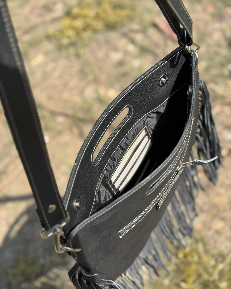 Western Cowhide Fringe Crossbody Bag