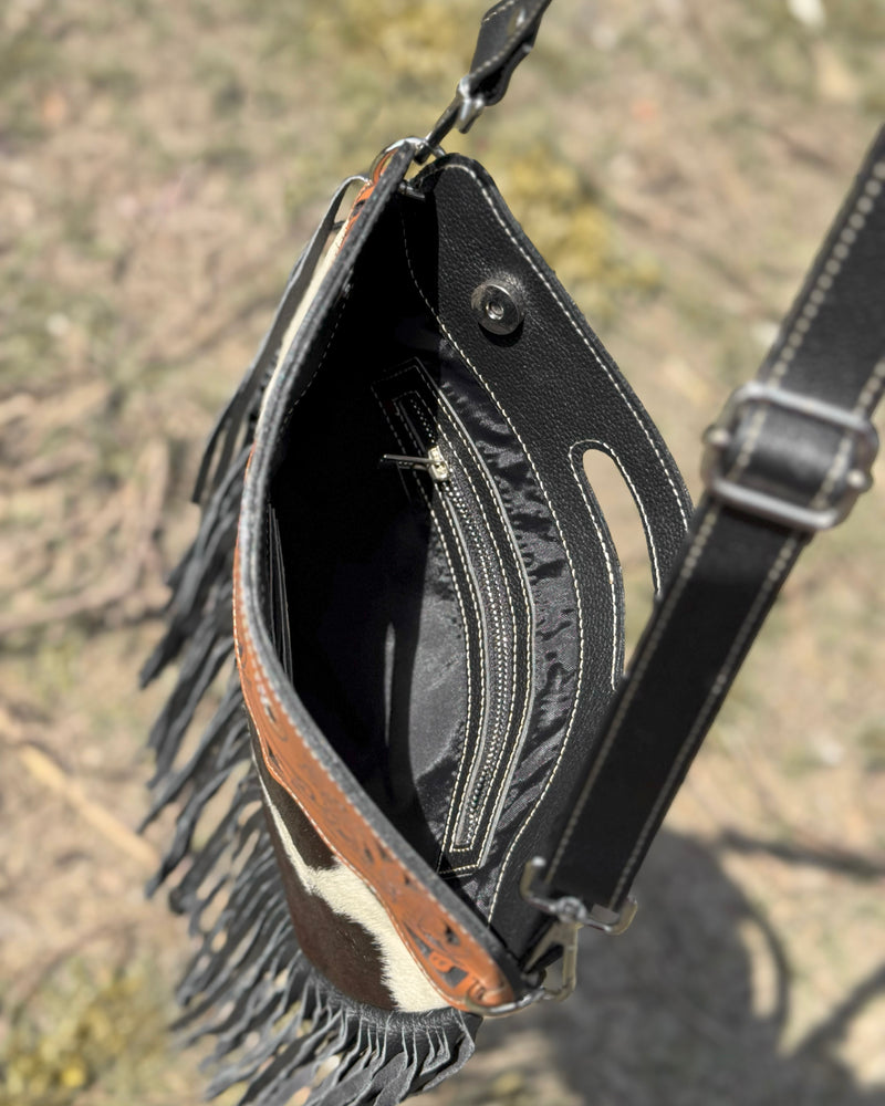 Western Cowhide Fringe Crossbody Bag