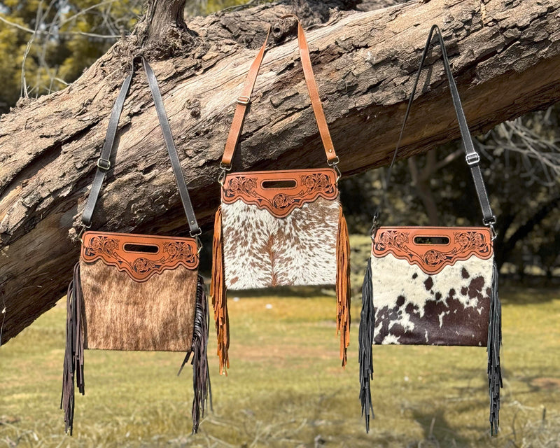 Cowhide Fringe Crossbody