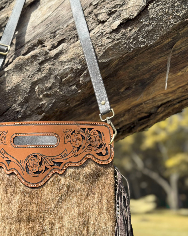 Cowhide Fringe Crossbody