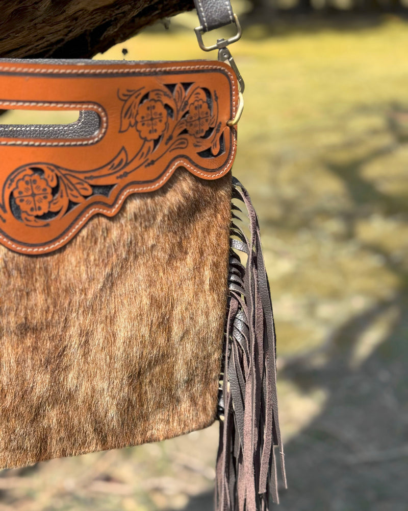 Cowhide Fringe Crossbody