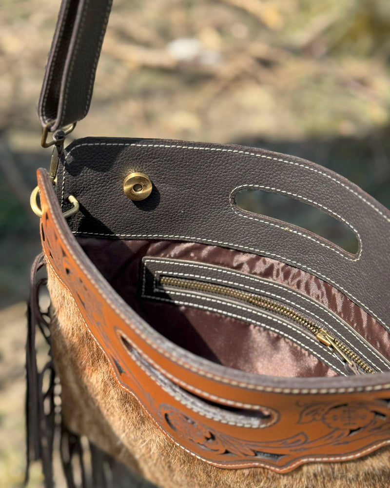 Cowhide Fringe Crossbody