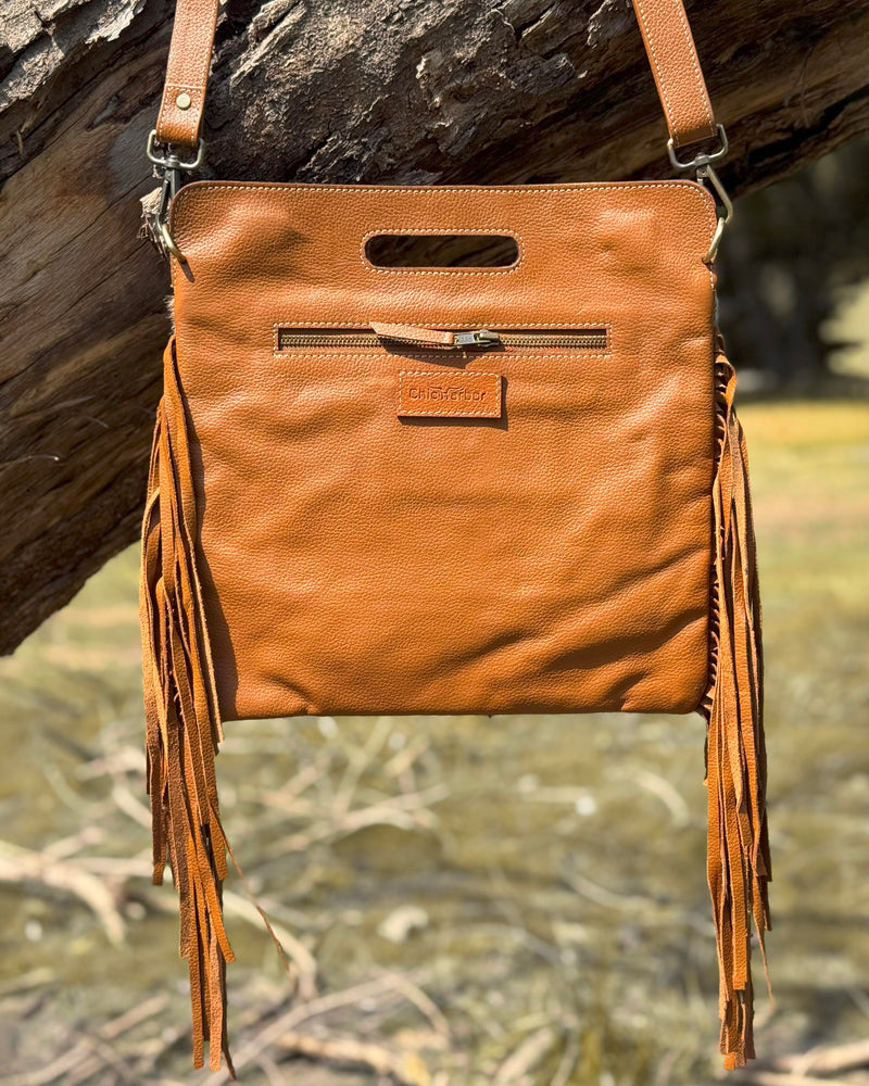 Handcrafted Cowhide Fringe Crossbody Bag