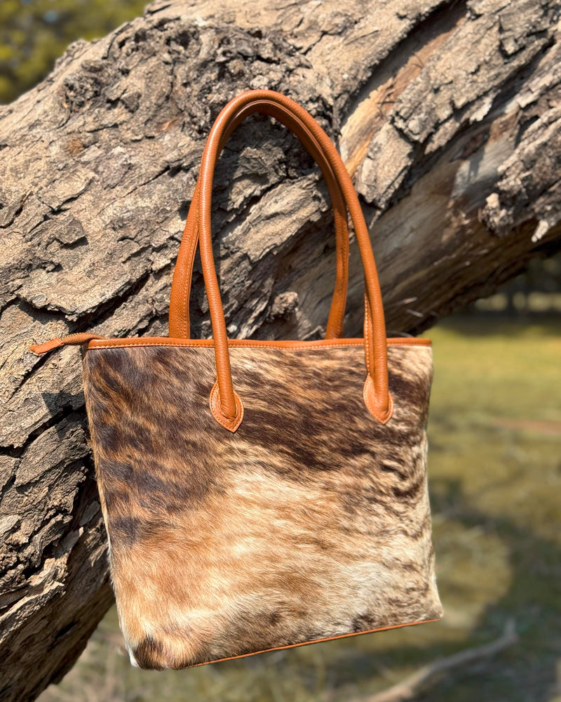 Premium Cowhide Tote — Genuine Leather Handbag