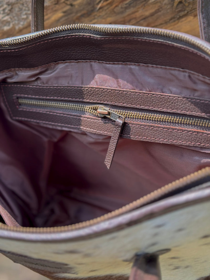 Premium Cowhide Tote — Genuine Leather Handbag