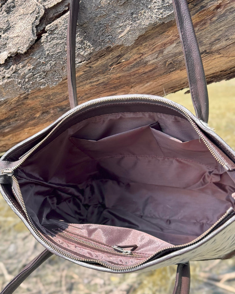 Premium Cowhide Tote — Genuine Leather Handbag
