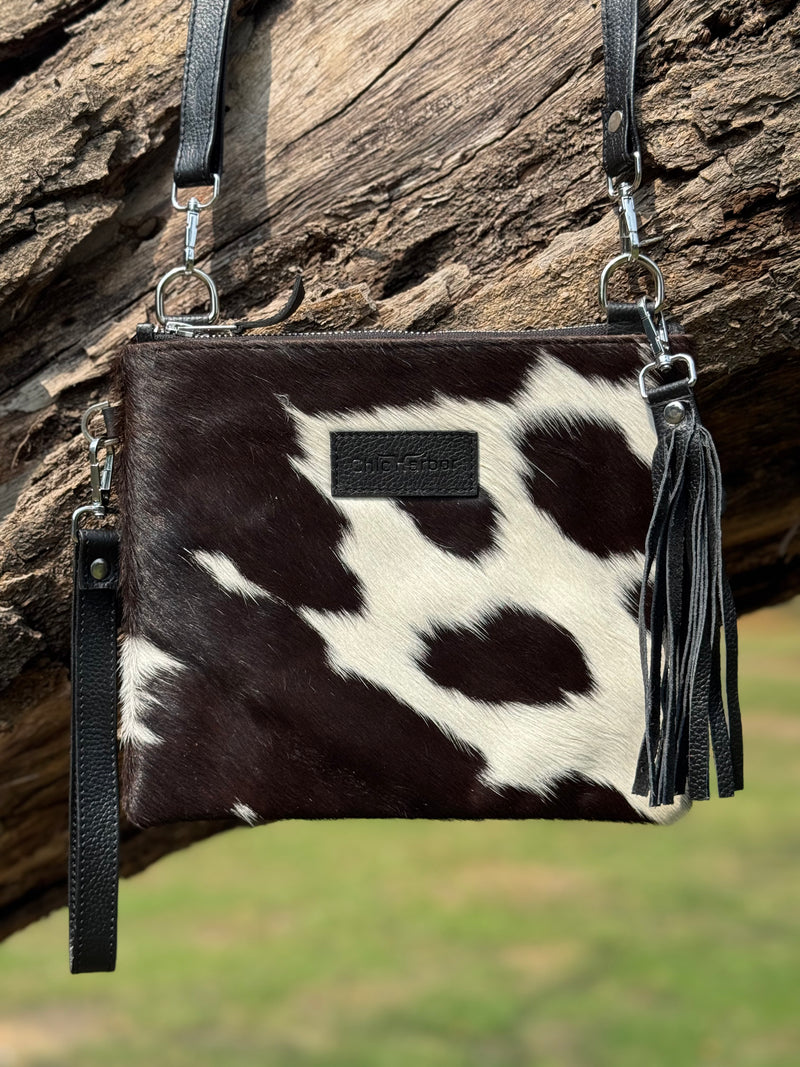 Genuine Cowhide Leather Crossbody Bag