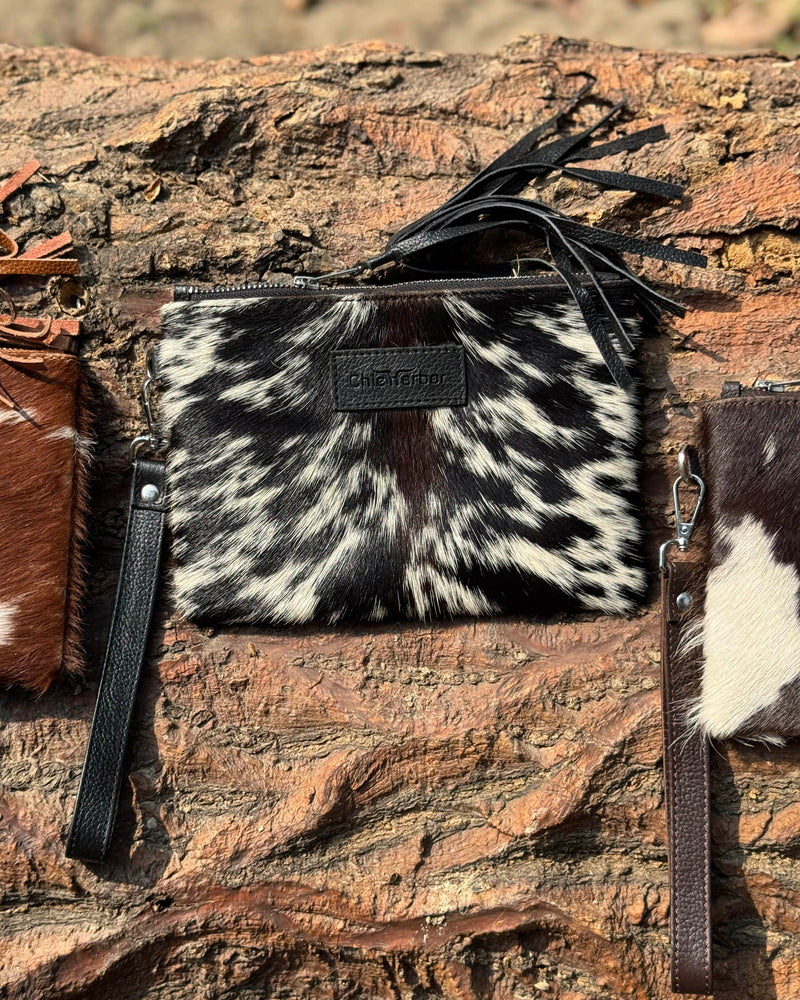 Authentic Cowhide Leather Wristlet | Handmade Western Accessory