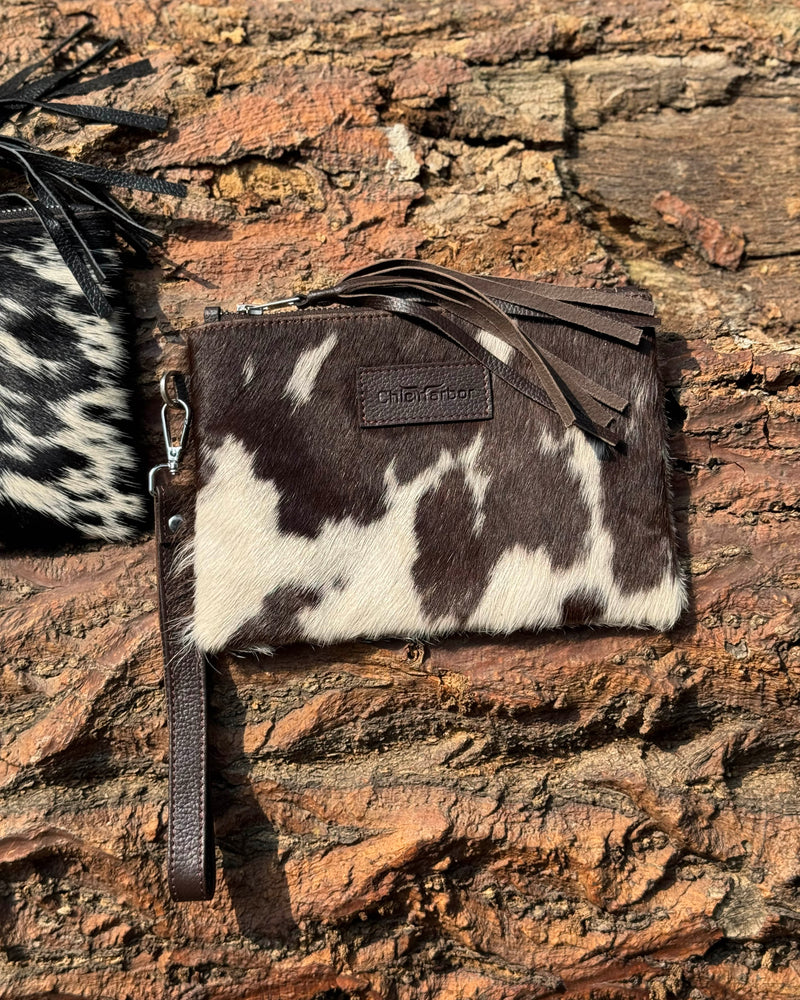 Authentic Cowhide Leather Wristlet | Handmade Western Accessory