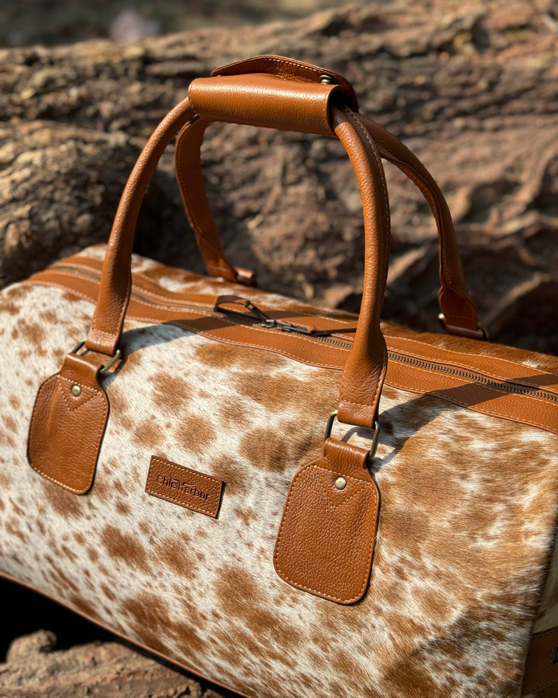 Premium Hair-On Hide Duffle Bag