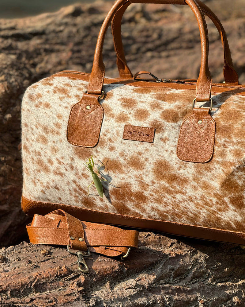 Premium Hair-On Hide Duffle Bag