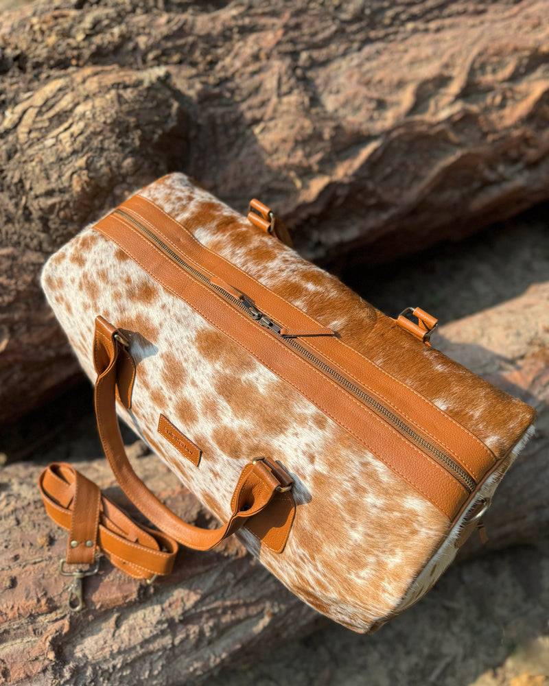 Premium Hair-On Hide Duffle Bag