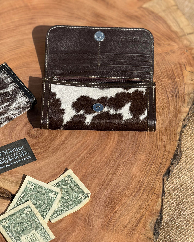Western-Style Embossed Cowhide Long Wallet