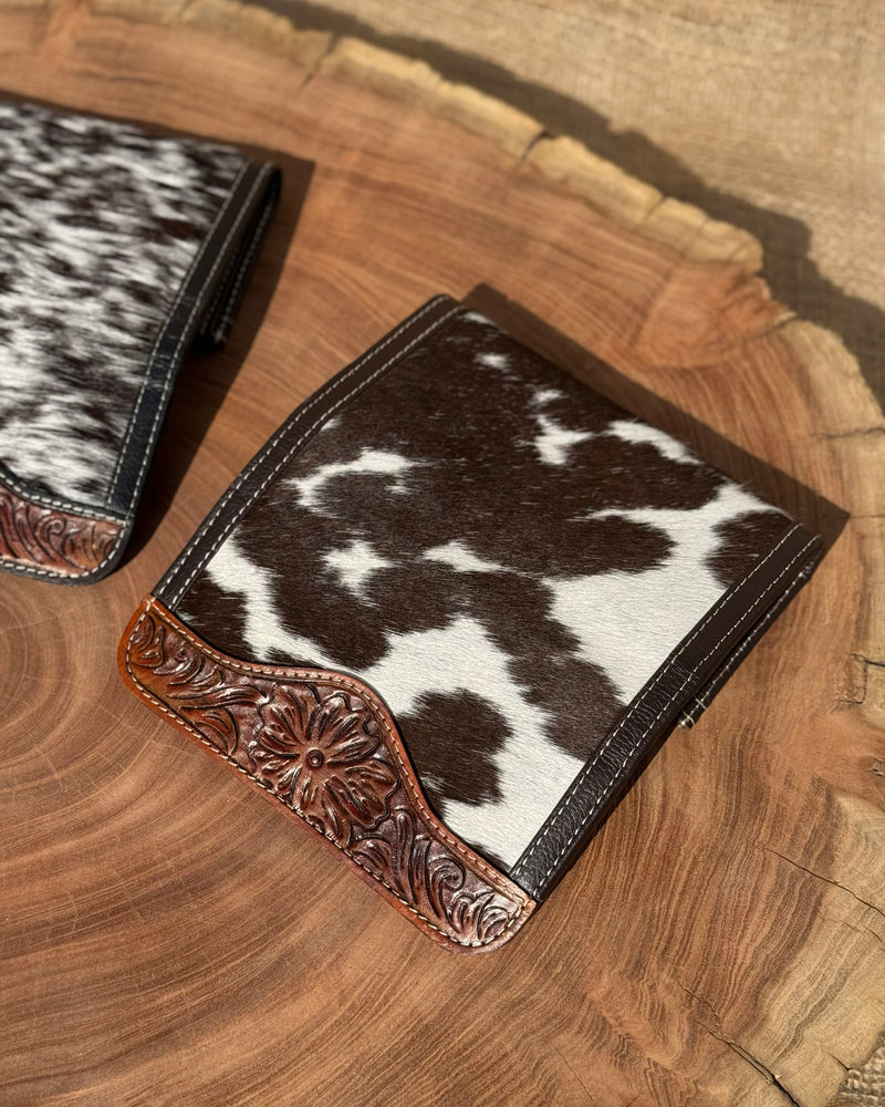 Western-Style Embossed Cowhide Long Wallet