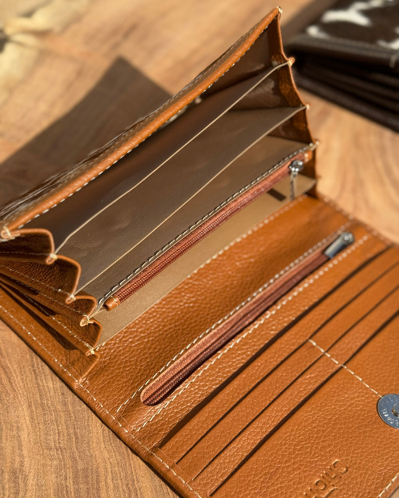 Classic Cowhide Long Wallet — Caramel Tan Edition