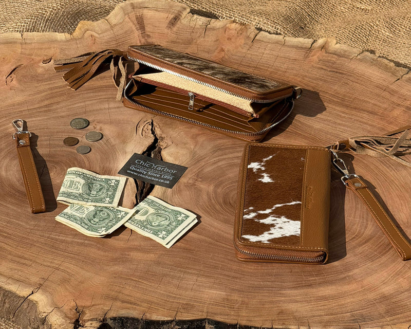 Chic Harbor Women’s Cowhide Zip Wallet
