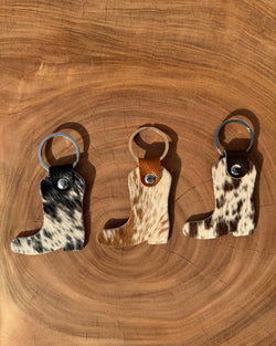 Cowhide Boot Keychain – Genuine Leather