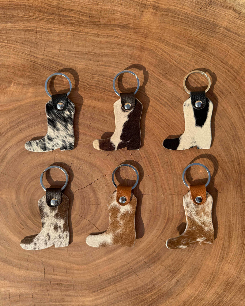 Cowhide Boot Keychain – Genuine Leather