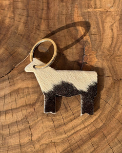 Cowhide Cow Key Tag – Naturally Playful & Handmade