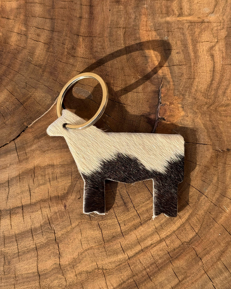 Cowhide Cow Key Tag – Naturally Playful & Handmade