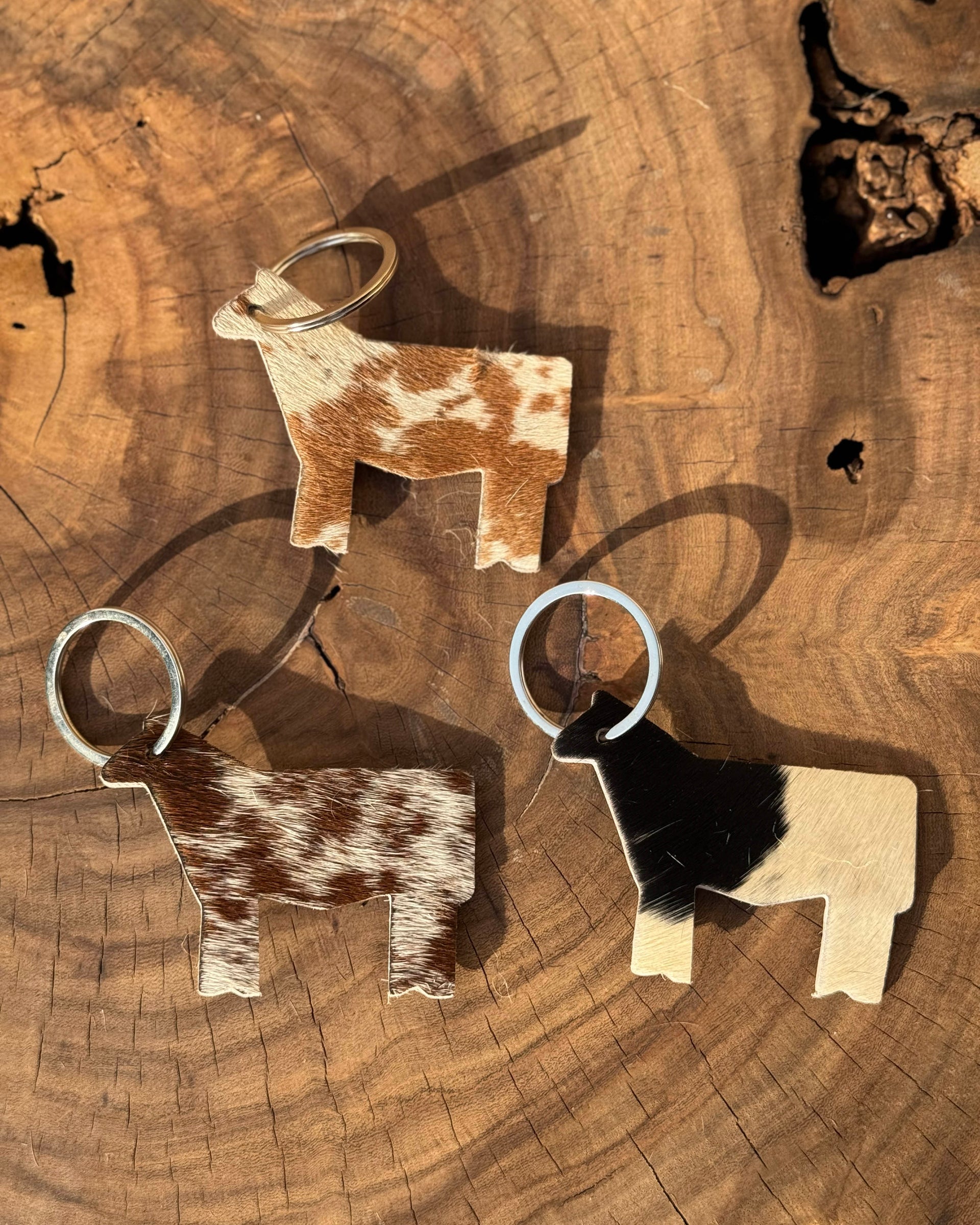Cowhide Cow Key Tag – Naturally Playful & Handmade
