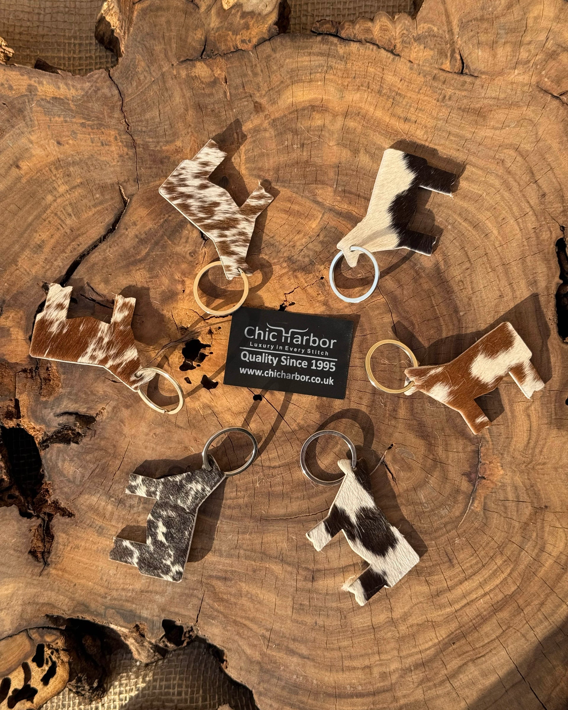 Cowhide Cow Key Tag – Naturally Playful & Handmade