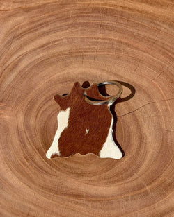 ustic Cowhide Leather Keychain – Handcrafted