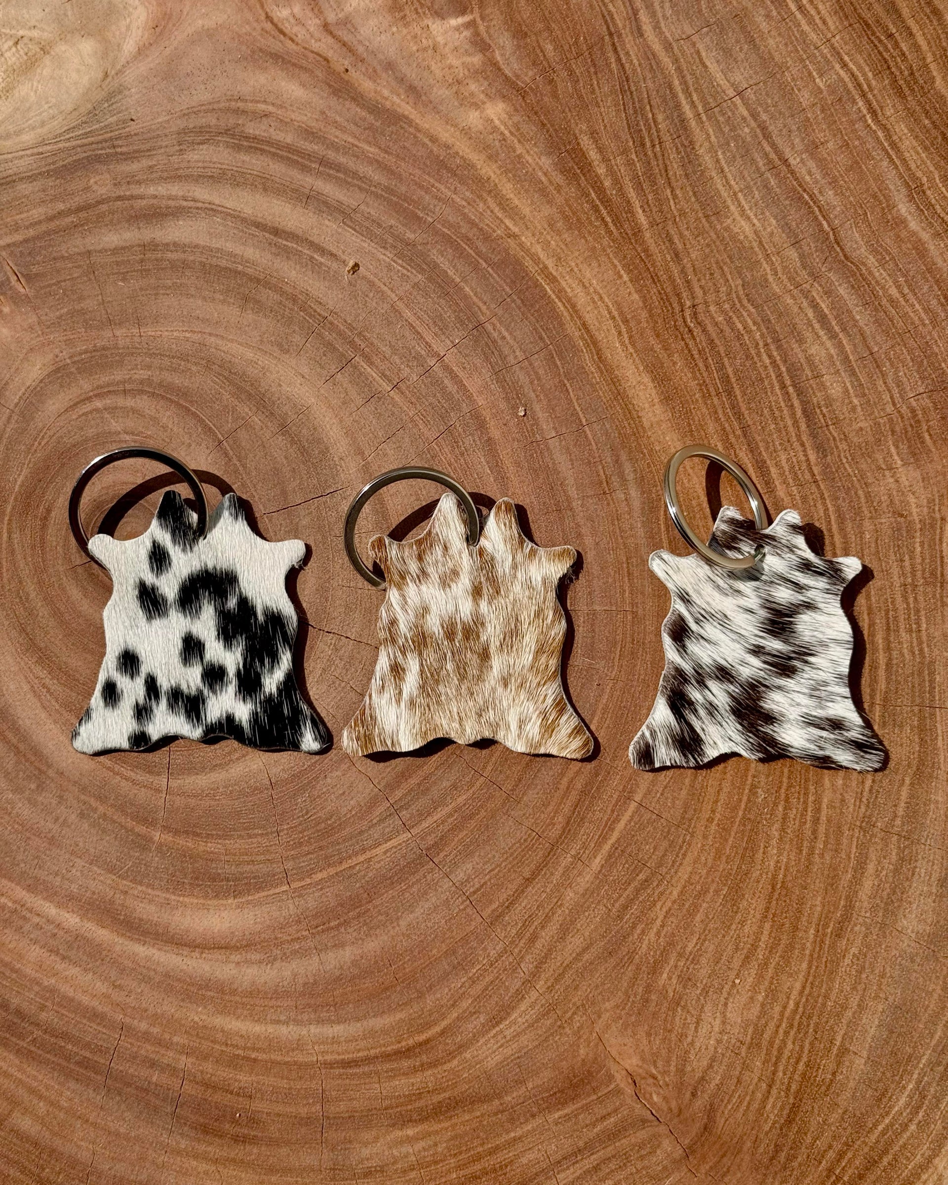 ustic Cowhide Leather Keychain – Handcrafted