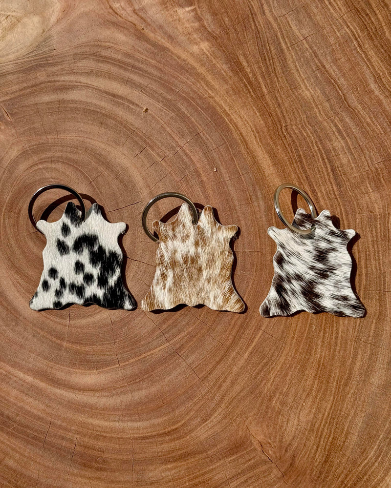 ustic Cowhide Leather Keychain – Handcrafted