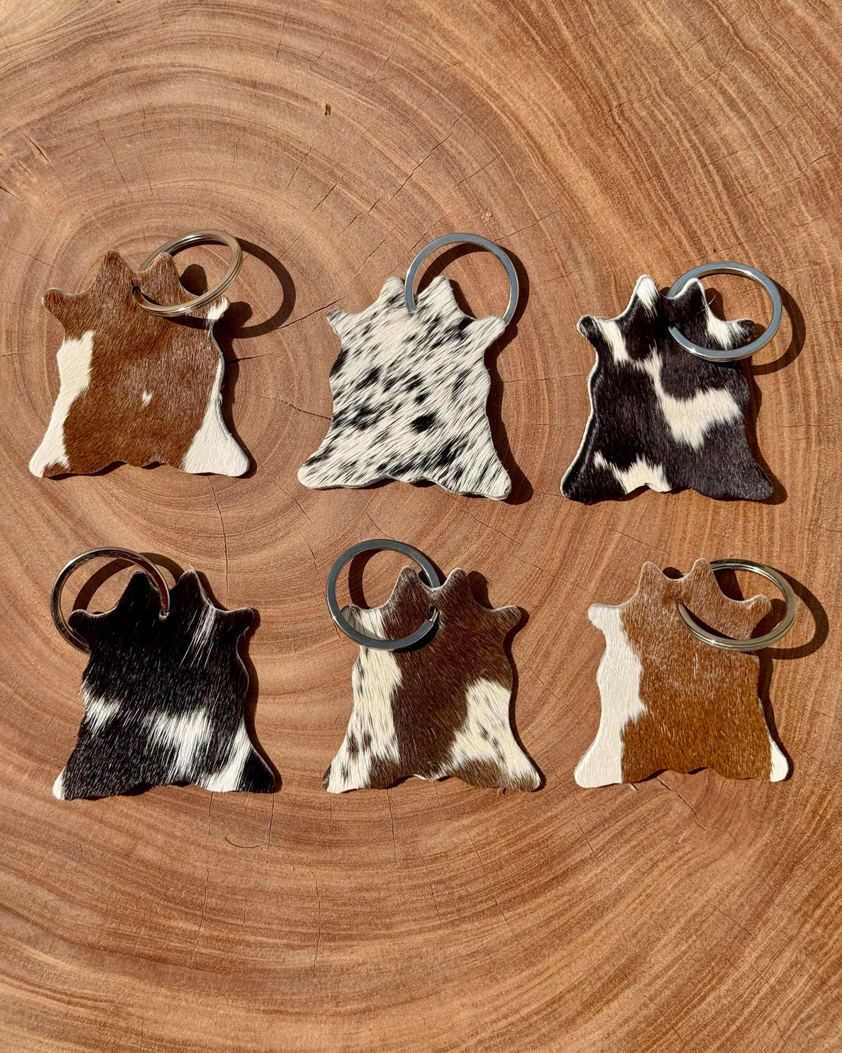 ustic Cowhide Leather Keychain – Handcrafted