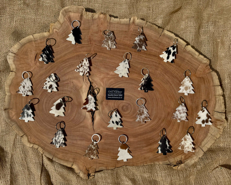 Handcrafted Cowhide Tree Key Tag