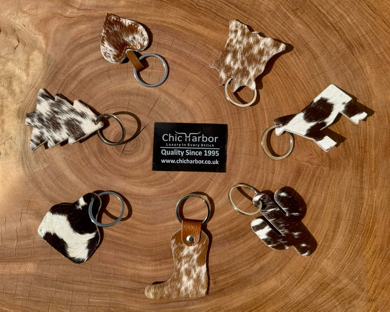 Handcrafted Cowhide Tree Key Tag