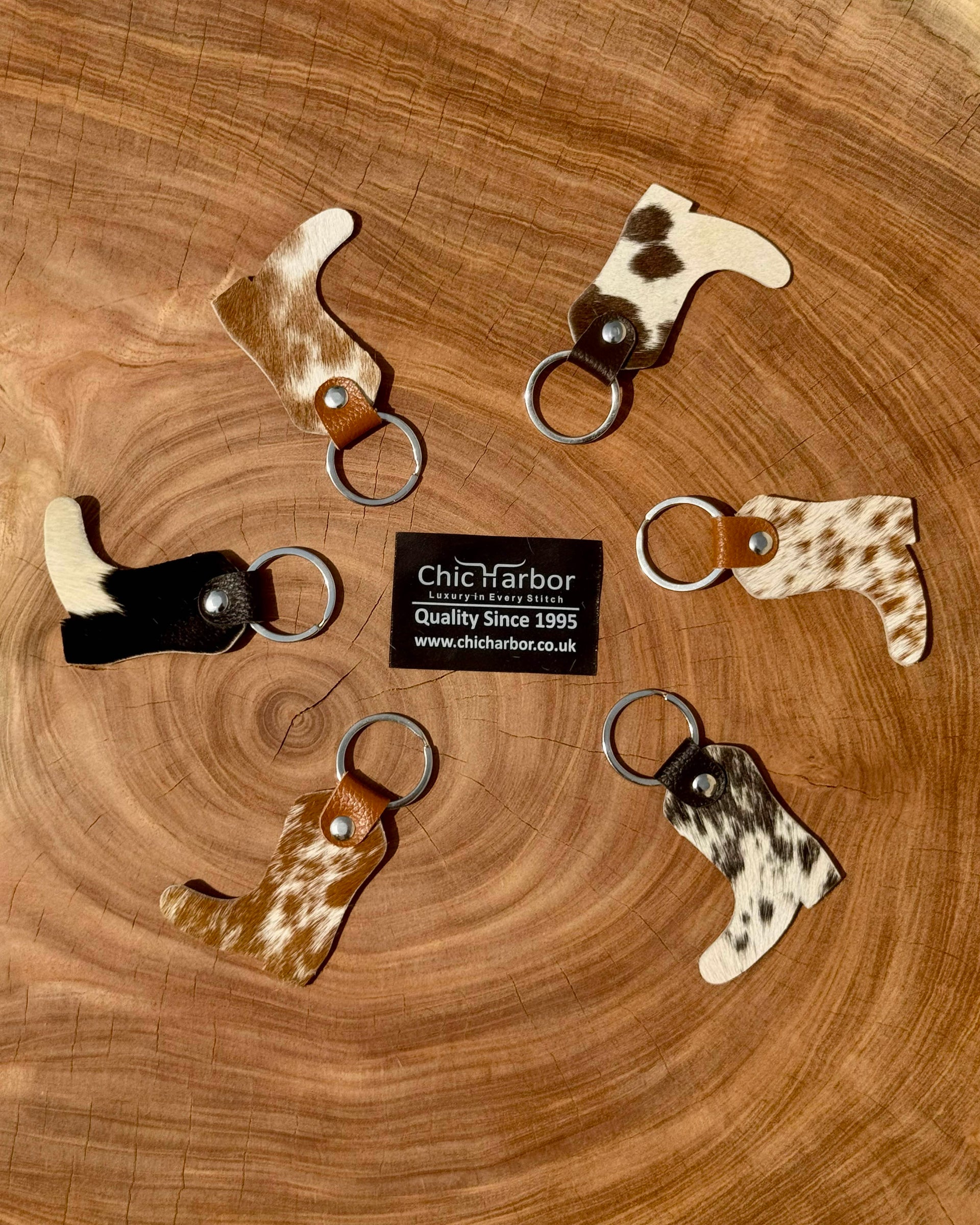 Cowhide Boot Keychain – Genuine Leather