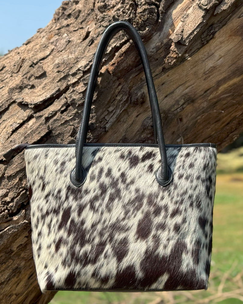 Premium Cowhide Tote — Genuine Leather Handbag