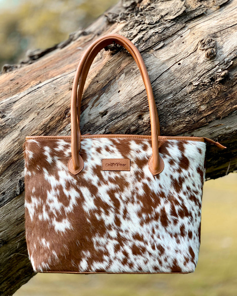 Premium Cowhide Tote — Genuine Leather Handbag