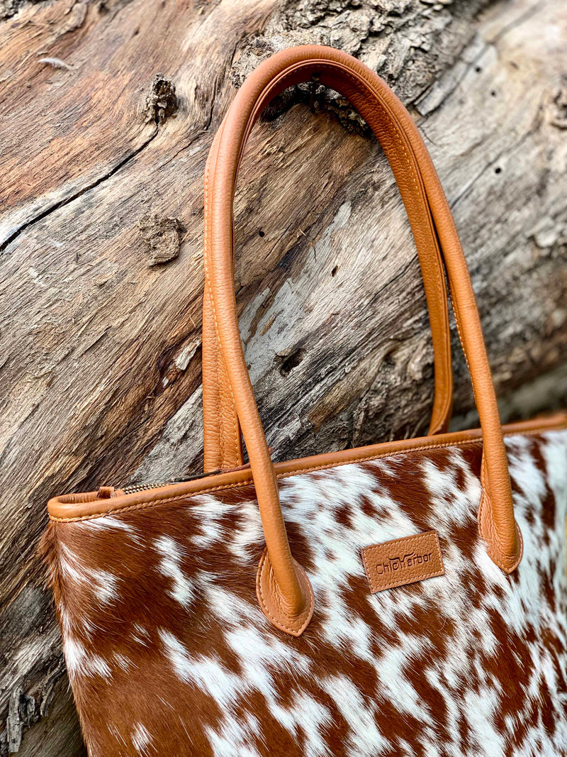 Premium Cowhide Tote — Genuine Leather Handbag