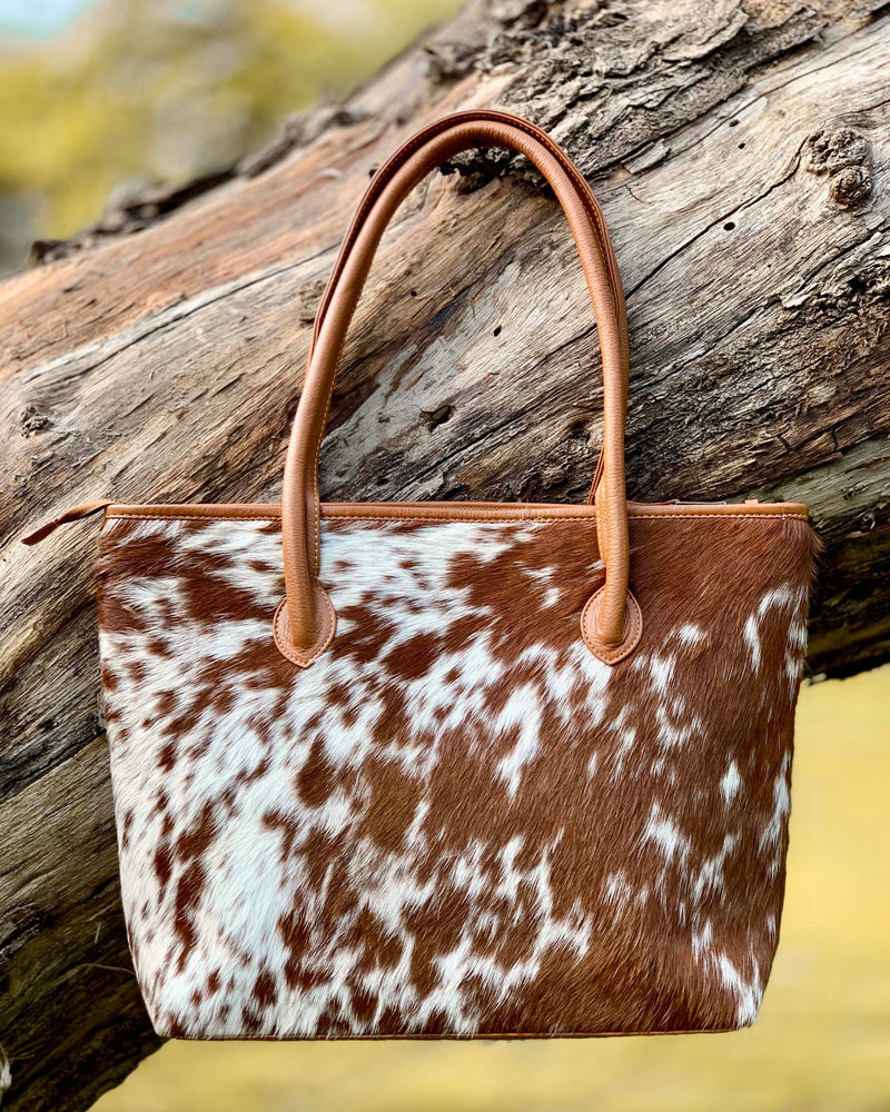 Premium Cowhide Tote — Genuine Leather Handbag