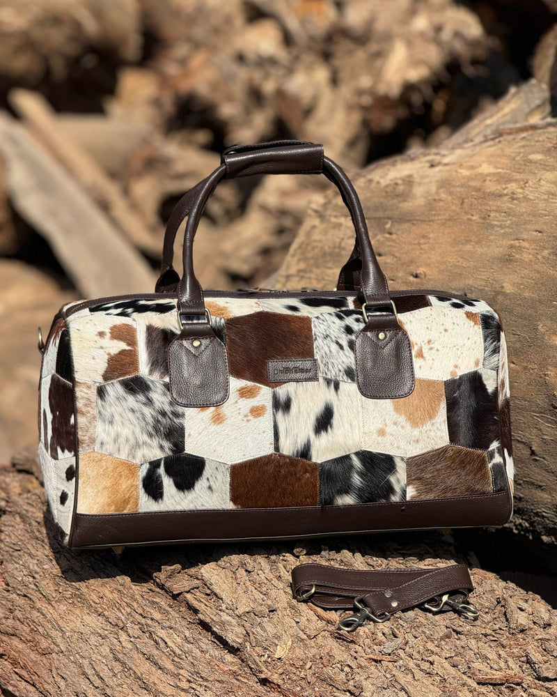 Premium Hair-On Hide Duffle Bag
