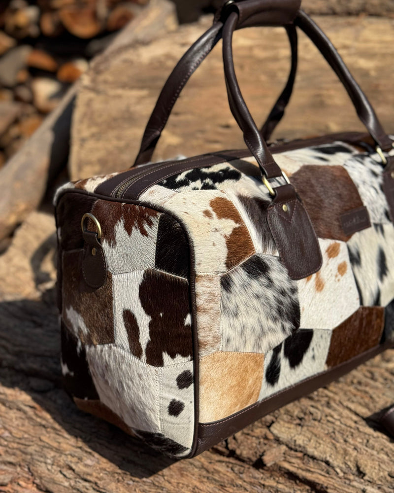 Premium Hair-On Hide Duffle Bag