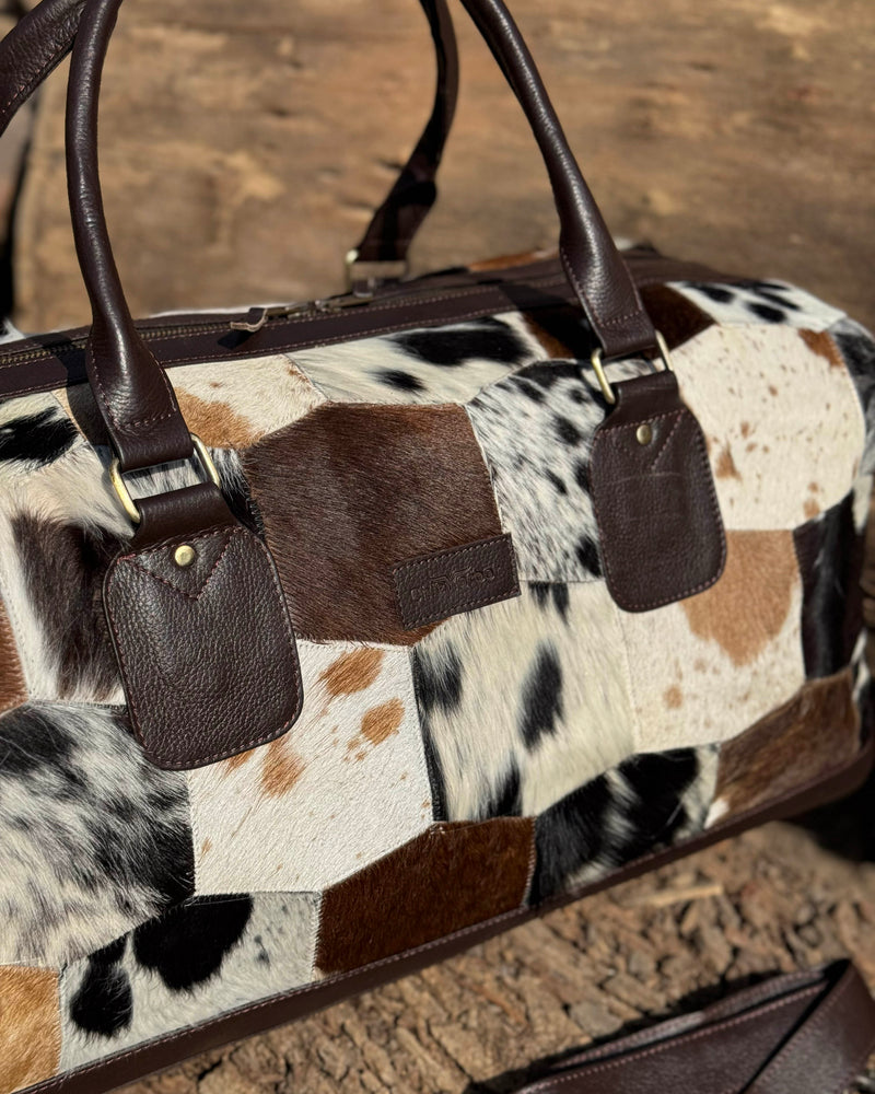 Premium Hair-On Hide Duffle Bag