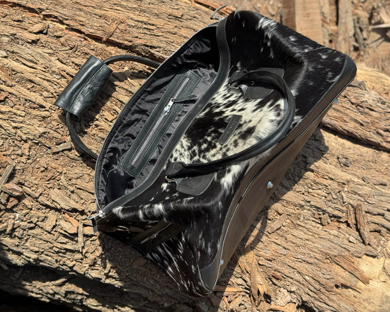 Premium Hair-On Hide Duffle Bag