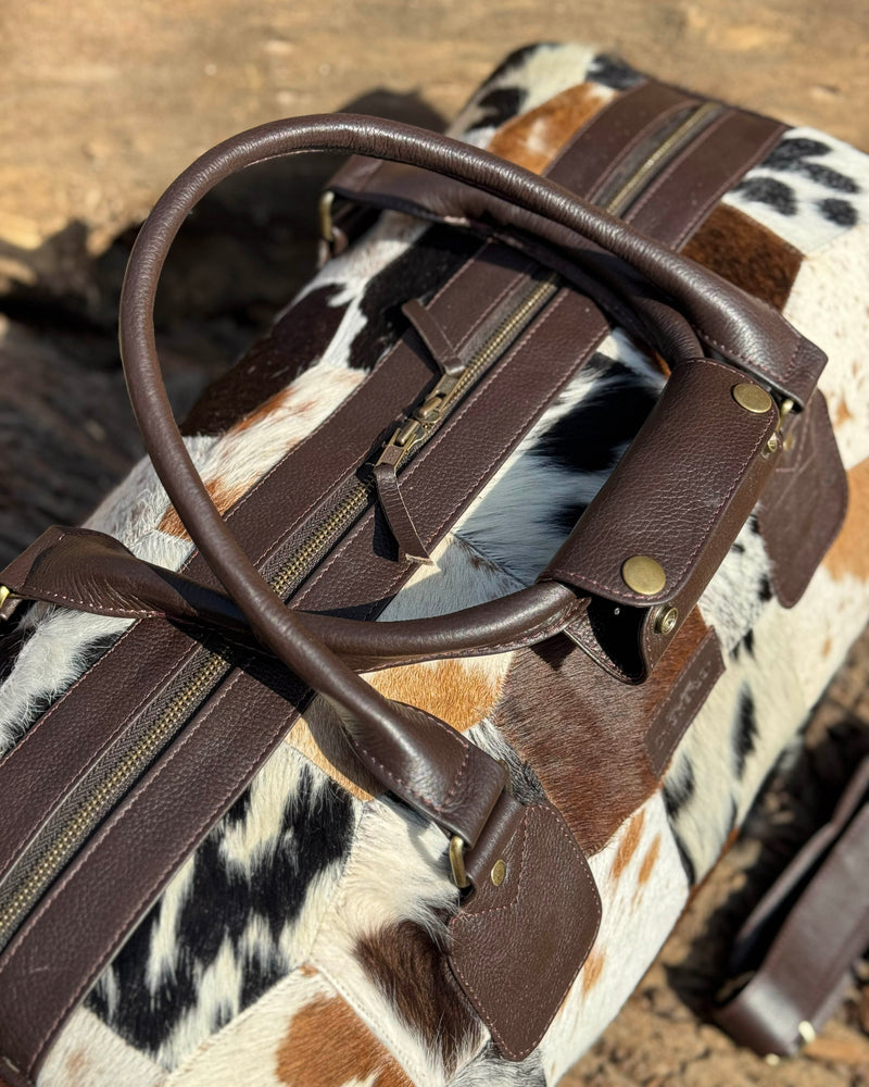Premium Hair-On Hide Duffle Bag