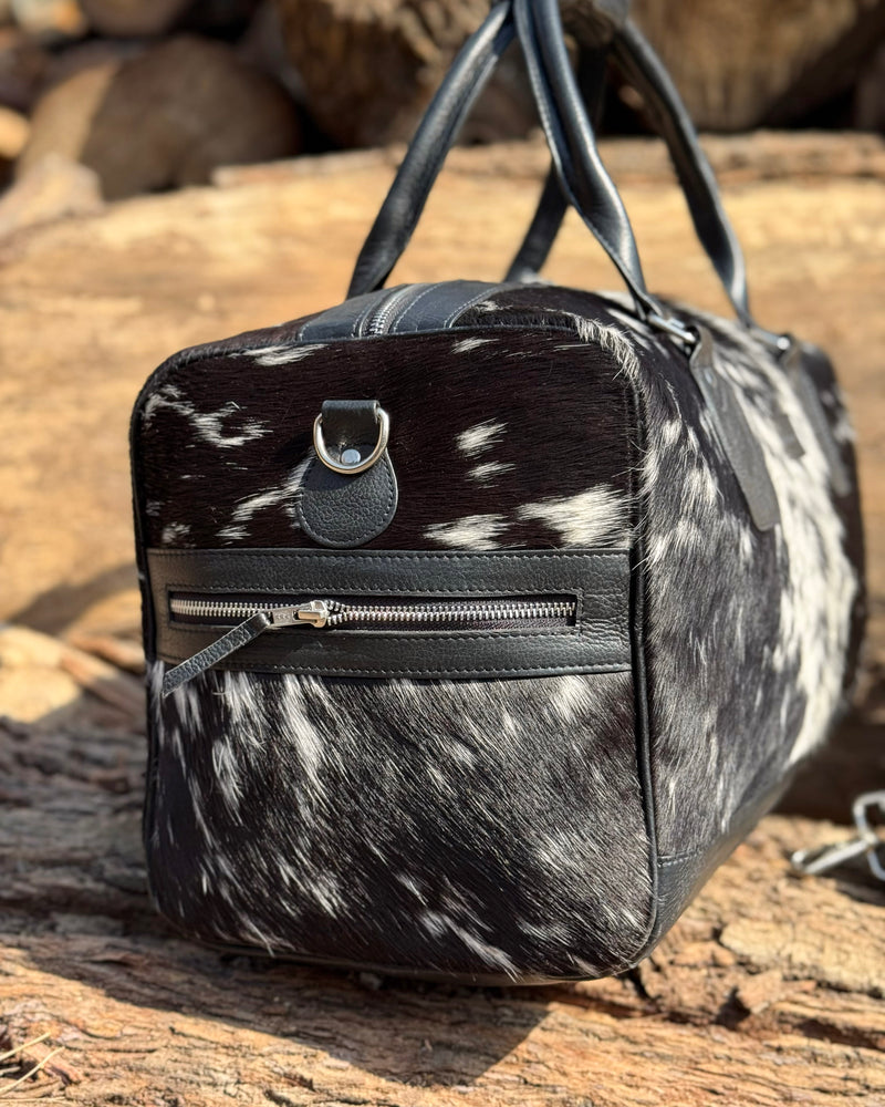 Premium Hair-On Hide Duffle Bag