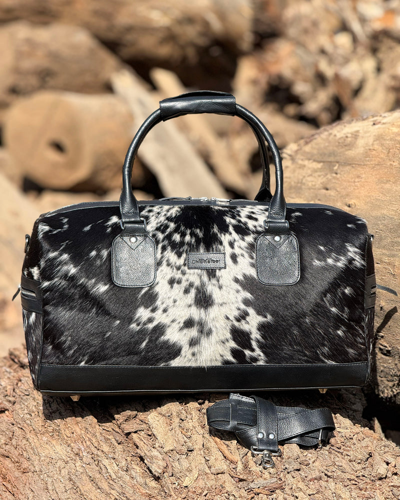 Premium Hair-On Hide Duffle Bag